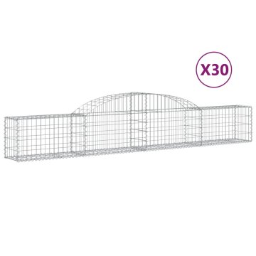 Vidaxl Obokane gabion košare 30 kosi 300x30x40/60 cm pocinkano železo