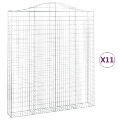Vidaxl Obokane gabion košare 11 kos 200x30x220/240 cm pocinkano železo