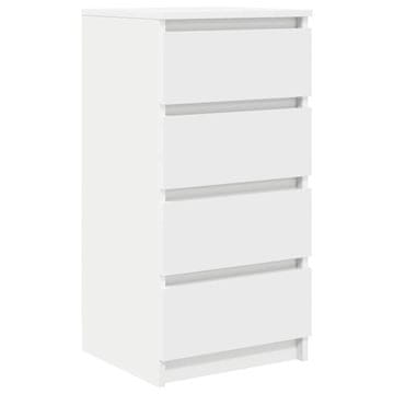 Vidaxl Komoda bela 37,5x35x76 cm inženirski les