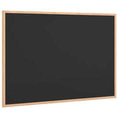 Vidaxl Kredna tabla z okvirjem iz masivnega borovega lesa črna 80x55cm