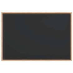 Vidaxl Kredna tabla z okvirjem iz masivnega borovega lesa črna 80x55cm