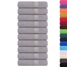 Vidaxl Brisače za roke 10 kos siva 50x100 cm 360 g/m² 100% bombaž
