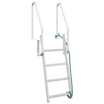 Vidaxl Lestev za čoln 4-stopnje srebrna 58 x 77 x 166 cm Aluminij