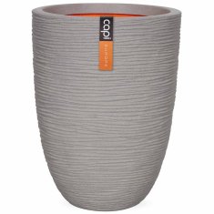 Vidaxl Vaza Nature Rib elegantna nizka 36x47 cm siva