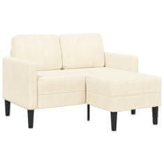 Vidaxl 2-sedežni kavč z ležiščem v obliki črke L kremast 125 cm platno