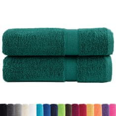 Vidaxl Premium brisače SOLUND 2 kosa zelena 70x140 cm 600 g/m2