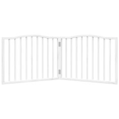 Vidaxl Vrata za pse zložljiva 2 panela bela 160 cm topolovina