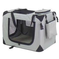 Vidaxl Transportni boks za pse najlon 90x61x65 cm siv