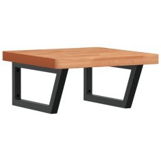 Vidaxl Stenska polica za umivalnik jeklo in trdna bukovina