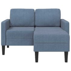 Vidaxl 2-sedežni kavč z ležiščem v obliki črke L modra 125 cm platno