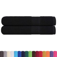 Vidaxl Brisače za savno 2 kos črna 80x200 cm 360 g/m² 100% bombaž