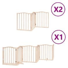 Vidaxl Ograda za pse z vrati zložljiva 12 panelov 600 cm topolovina