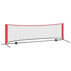 Vidaxl Teniška mreža Črna in rdeča 301 x 90.5 x 87 cm Poliester