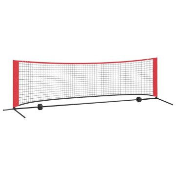 Vidaxl Teniška mreža Črna in rdeča 301 x 90.5 x 87 cm Poliester