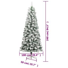Vidaxl Umetna novoletna jelka s snegom 240 cm