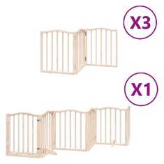 Vidaxl Ograda za pse z vrati zložljiva 15 panelov 750 cm topolovina