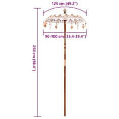 Vidaxl Balineški senčnik krema 125 x 125 x 260 cm