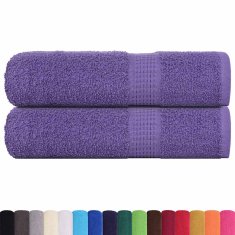 Vidaxl Brisače za tuširanje 2 kos vijolična 70x140 cm 360 g/m² bombaž