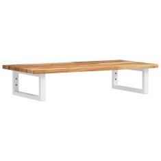 Vidaxl Stenska polica za umivalnik jeklo in trden akacijev les