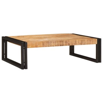 Vidaxl Polica za kopalnico 80 x 50 x 23 cm Trden mangov les in železo