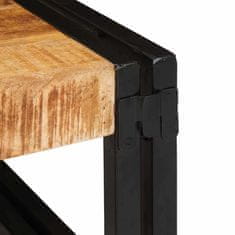 Vidaxl Polica za kopalnico 80 x 50 x 23 cm Trden mangov les in železo