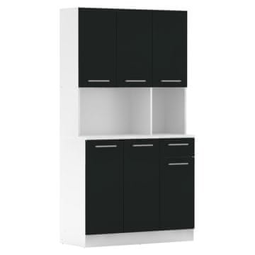 KONDELA Šestvratna omarica Pelion New - bela / črna