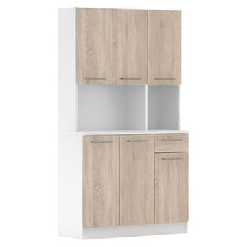 KONDELA Šestvratna omarica Pelion New - bela / hrast sonoma