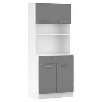 KONDELA Domis Nova štirivratna omarica - bela / grafit