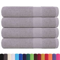 Vidaxl Brisače 4 kos siva 100x200 cm 360 g/m² 100% bombaž