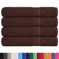 Vidaxl Brisače 4 kos rjava 100x200 cm 360 g/m² 100% bombaž