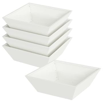 Vidaxl Vrtni lonček 5 pcs Bela 50 x 50 x 15 cm Mlinjeni jeklo