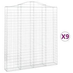 Vidaxl Obokane gabion košare 9 kos 200x30x220/240 cm pocinkano železo