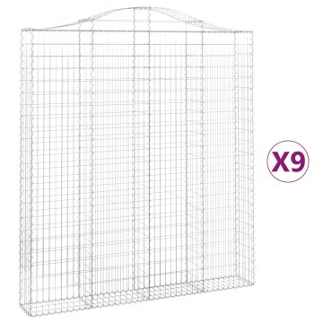 Vidaxl Obokane gabion košare 9 kos 200x30x220/240 cm pocinkano železo