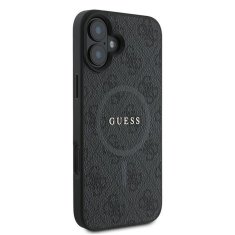 Guess GUESS etui za IPHONE 16 Plus, združljiv z MagSafe GUHMP16MG4GFRK (PU 4G Ring Classic Logo) črn