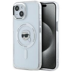 Karl Lagerfeld KARL LAGERFELD etui za IPHONE 15 Plus združljiv z MagSafe KLHMP15MHLSKIH (IML Metal K Head) bel