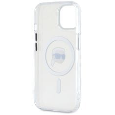 Karl Lagerfeld KARL LAGERFELD etui za IPHONE 15 Plus združljiv z MagSafe KLHMP15MHLSKIH (IML Metal K Head) bel