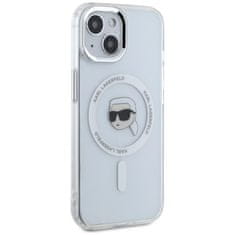Karl Lagerfeld KARL LAGERFELD etui za IPHONE 15 Plus združljiv z MagSafe KLHMP15MHLSKIH (IML Metal K Head) bel