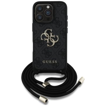 Guess GUESS etui za IPHONE 16 Pro GUHCP16LP4GMGCRK (CBDY PU 4G Big Logo W/Cord Strap) črn