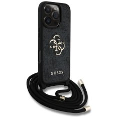 Guess GUESS etui za IPHONE 16 Pro GUHCP16LP4GMGCRK (CBDY PU 4G Big Logo W/Cord Strap) črn