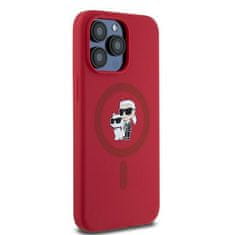 Karl Lagerfeld KARL LAGERFELD etui za IPHONE 15 Pro Max združljiv z MagSafe KLHMP15XSCMKCRHR (Silicone KC Body Ring) rdeč