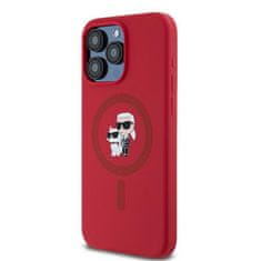 Karl Lagerfeld KARL LAGERFELD etui za IPHONE 15 Pro Max združljiv z MagSafe KLHMP15XSCMKCRHR (Silicone KC Body Ring) rdeč