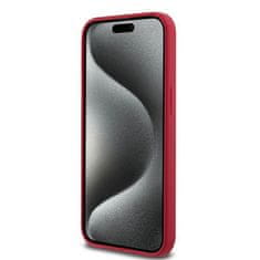 Karl Lagerfeld KARL LAGERFELD etui za IPHONE 15 Pro Max združljiv z MagSafe KLHMP15XSCMKCRHR (Silicone KC Body Ring) rdeč