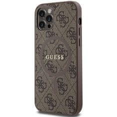 Guess GUESS etui za IPHONE 12 / 12 Pro združljiv z MagSafe GUHMP12MG4GFRW (4G Ring classic logo) rjava