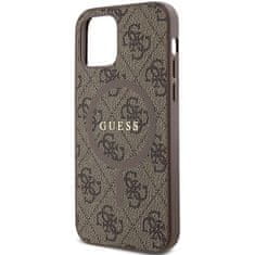 Guess GUESS etui za IPHONE 12 / 12 Pro združljiv z MagSafe GUHMP12MG4GFRW (4G Ring classic logo) rjava