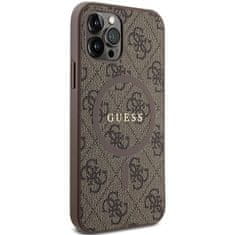 Guess GUESS etui za IPHONE 12 / 12 Pro združljiv z MagSafe GUHMP12MG4GFRW (4G Ring classic logo) rjava