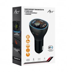 ART ART FM bluetooth 5.0 oddajnik + USB A QC3.0 + Tip C (skupaj 30 W) FM-73 črn
