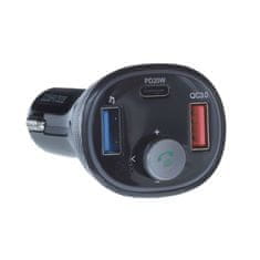 ART ART FM bluetooth 5.0 oddajnik + USB A QC3.0 + Tip C (skupaj 30 W) FM-73 črn