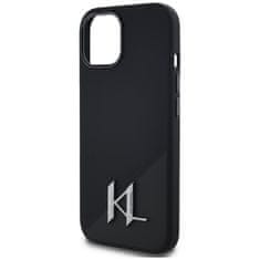 Karl Lagerfeld KARL LAGERFELD etui za IPHONE 15 združljiv z MagSafe KLHMP15SSCMKMPCK (silikonski inicialki in kovinski logotip) črn