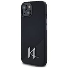 Karl Lagerfeld KARL LAGERFELD etui za IPHONE 15 združljiv z MagSafe KLHMP15SSCMKMPCK (silikonski inicialki in kovinski logotip) črn