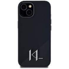 Karl Lagerfeld KARL LAGERFELD etui za IPHONE 15 združljiv z MagSafe KLHMP15SSCMKMPCK (silikonski inicialki in kovinski logotip) črn